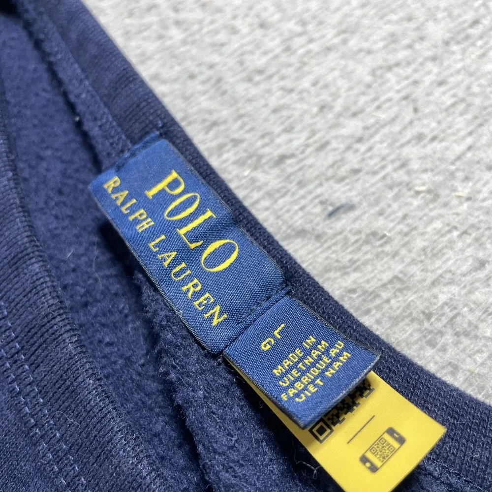 Polo Ralph Lauren Sweatshirt Mens Large Blue Fleece Big Pony Graphic Horse